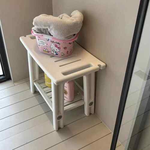 洗澡浴室凳老人儿童孕妇用淋浴坐凳收纳家用双层板凳防滑塑料矮凳