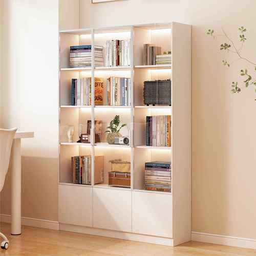 家用书柜带玻璃门收纳柜展示柜组合收纳柜立柜展示柜收纳柜置物柜