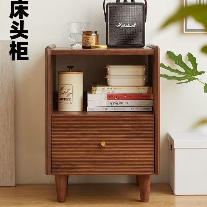 迷你实木床头柜简易小型超窄边卧室床头柜置物柜沙发边几床边柜子