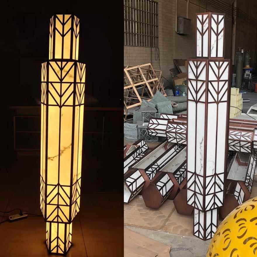 户外仿云石壁灯新中式防水庭院灯酒店小区楼盘外墙挂壁灯1.2米