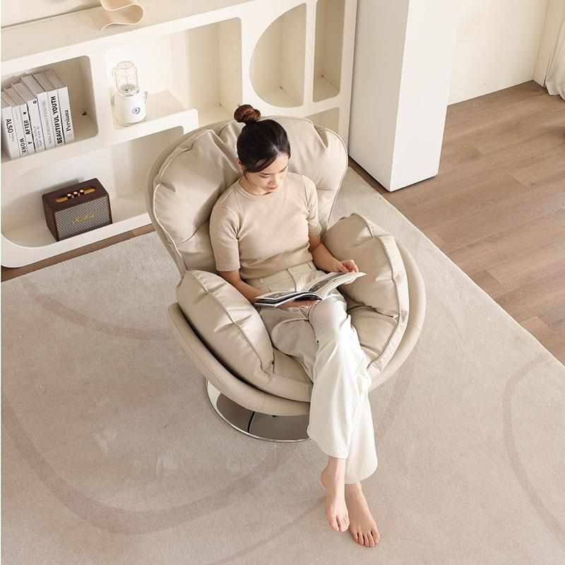 设计师单人沙发轻奢天鹅椅懒人休闲云朵沙发椅旋转北欧阳台蜗牛椅