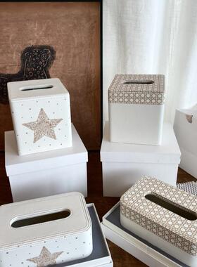 D抽家纸盒藤格摆纹皮革奢风客厅桌轻面装111饰件高端居用品