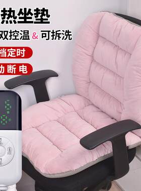 冬季加热坐垫办公室久坐护腰靠背靠垫一体电热椅子垫座椅加厚屁垫