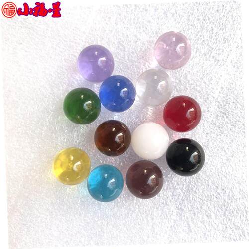 14mm水晶玻璃珠鱼缸跳棋1.4cm弹珠 彩色蛋子珠眼睛玻璃球珠子圆球