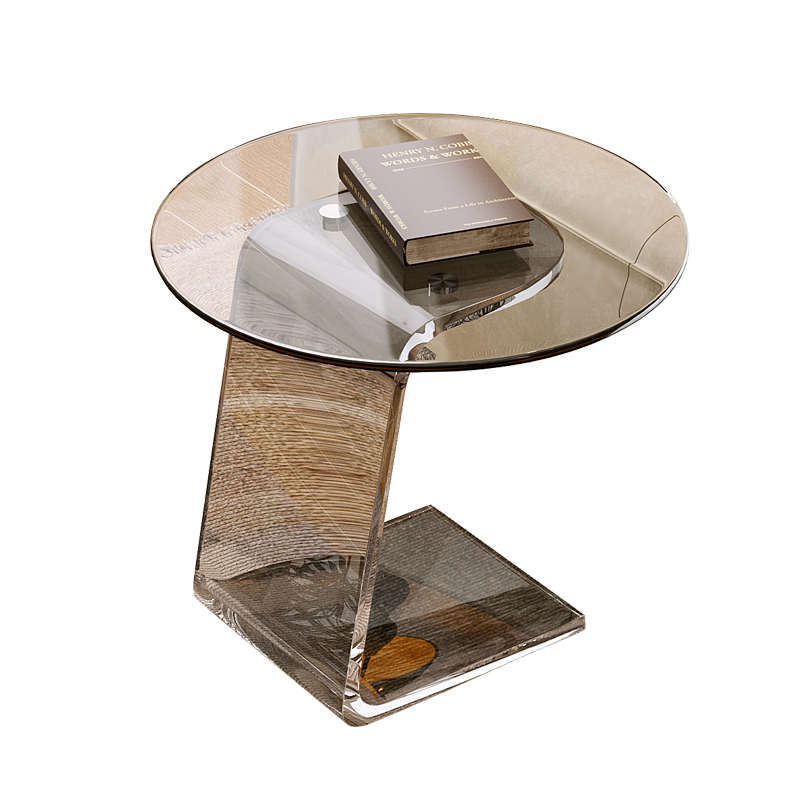 中古风沙发边几家用客厅迷你小茶几阳台极简轻奢角几高级小圆桌子