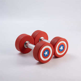 健身房哑铃男女士健身家用固定哑铃实心铁商用私教器材PU美队哑铃