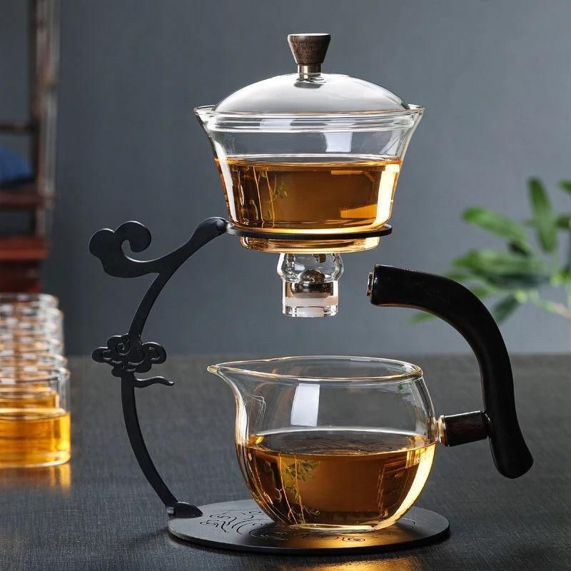 玻璃功夫茶具套组家用磁吸泡茶壶茶水分离懒人自动泡茶神器