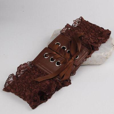 高质量蕾丝腰封新款松紧装饰镂空宽腰带花边百搭雪纺超宽版腰带潮