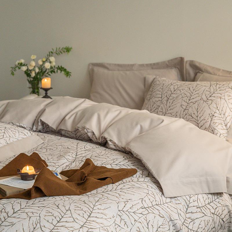 棉秋冬新品全印花磨毛床上三四件古套1WM446277.8棉m复风纯床单被