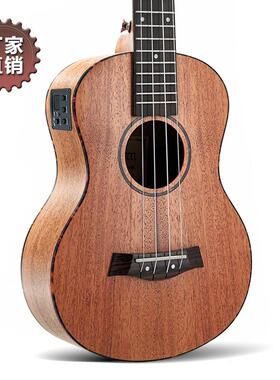 26寸桃花心单板EQ电箱版尤克里里ukulele乌克丽丽四弦琴小吉他厂
