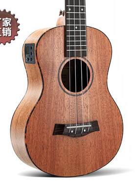 26寸桃花心单板EQ电箱版尤克里里ukulele乌克丽丽四弦琴小吉他厂