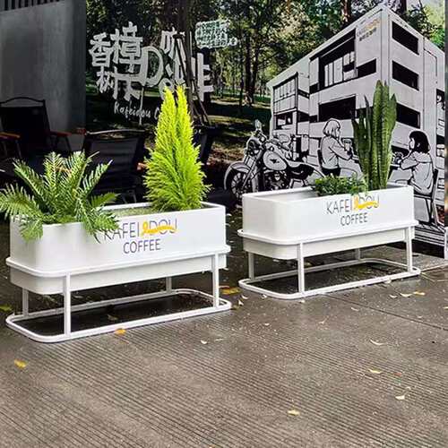 围栏户外不锈钢铁艺花箱花池店门口外摆长方形隔断组合花槽
