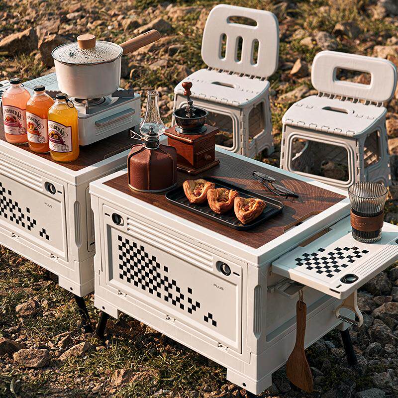 户外露营装备用品收纳箱子汽车后备箱折叠免安装车载用品收纳桌