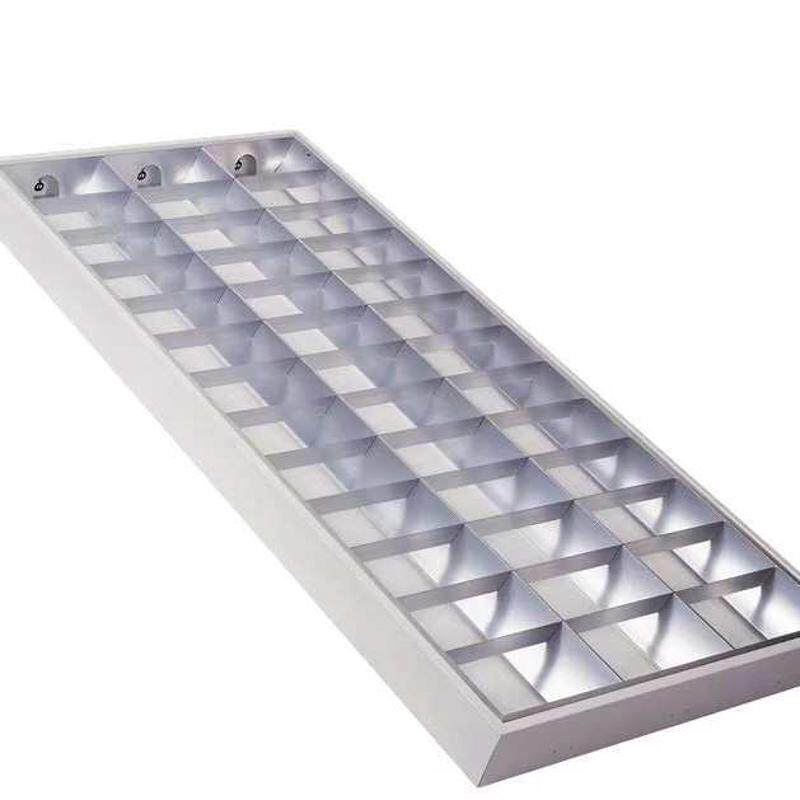 Ｔ8灯盘镜面铝I型格栅条配Ｔ5灯头2*28Ｗ新模具灯盘Ｔ5灯盘