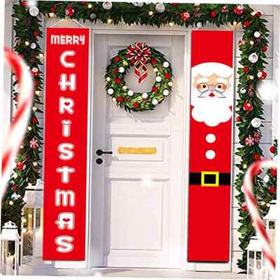 Christmas Couplet decoration Curtain Flag Christmas Banner O