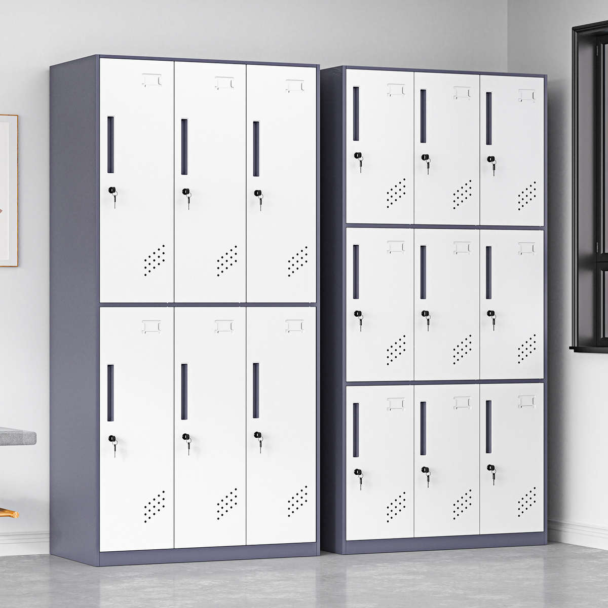 加厚拆装更衣柜浴室窄边铁皮柜四门员工宿舍储物柜六门换衣柜带锁