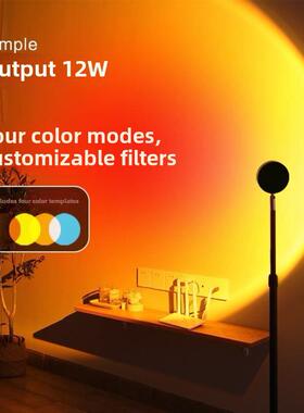 Sunset Lamp Rainbow Projector Night Light Led Desk Lamp Deco