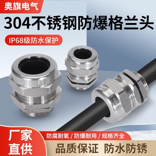 EX防爆打标志金属304密封不锈钢电线电缆填料函锁紧头葛格兰头M20