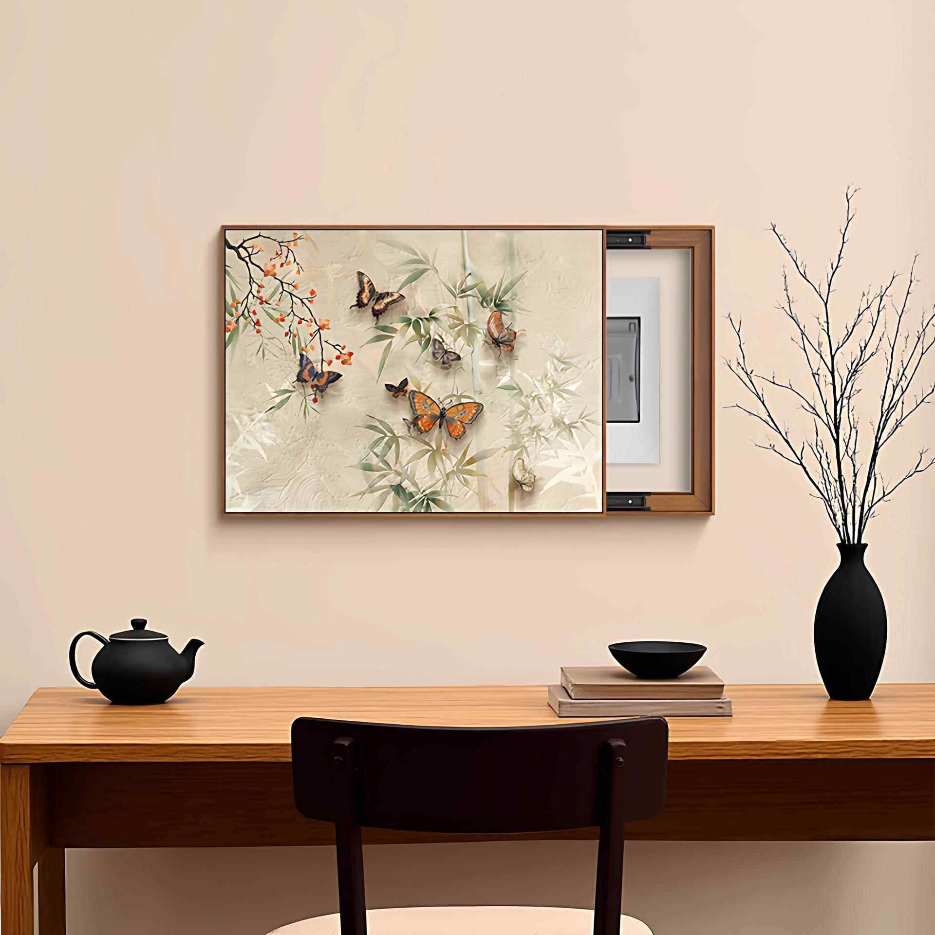 新中式免打孔表箱装饰画竹子餐98403170厅电源开关盒挂画电箱挡推 - 封面