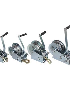 钢丝绳手摇绞盘手动卷扬机起重机小型家用手动升降吊机600-3000磅