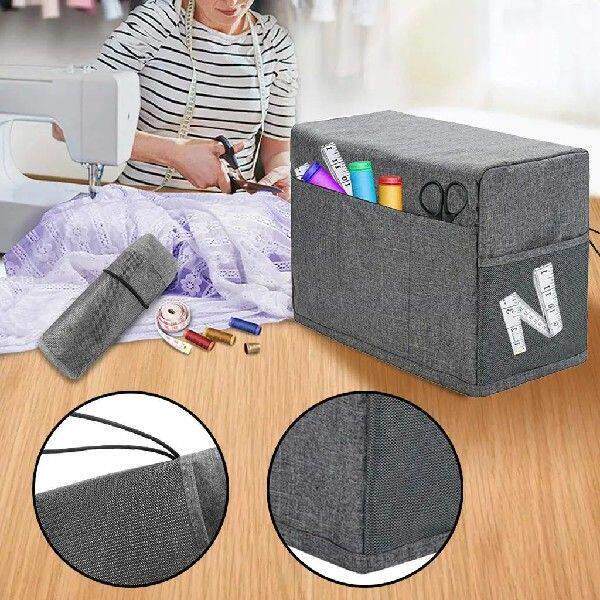Dustproof Sewing Machine Cover with Pockets Cover/Organizer