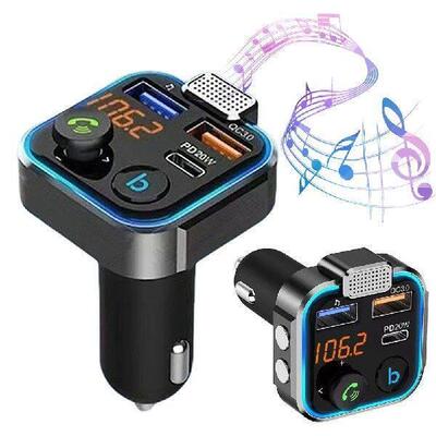 Bluetooth 5.0 FM Transmitter Car Charger Fast Charging Car