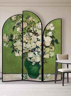 3F98JHMM5w法式中古屏风断客厅隔复古式办公室酒店遮关挡中可折叠