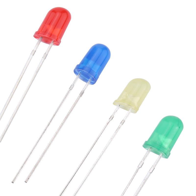 5mm红蓝双色直插LED发光二极管透明白发白高亮F5红蓝双色指示灯珠