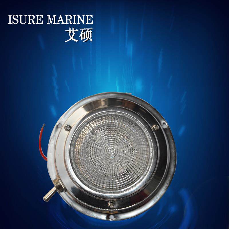 厂家钨顶不锈钢船舶用手拨圆灯 1丝/LED 船用五灯金具游艇配件