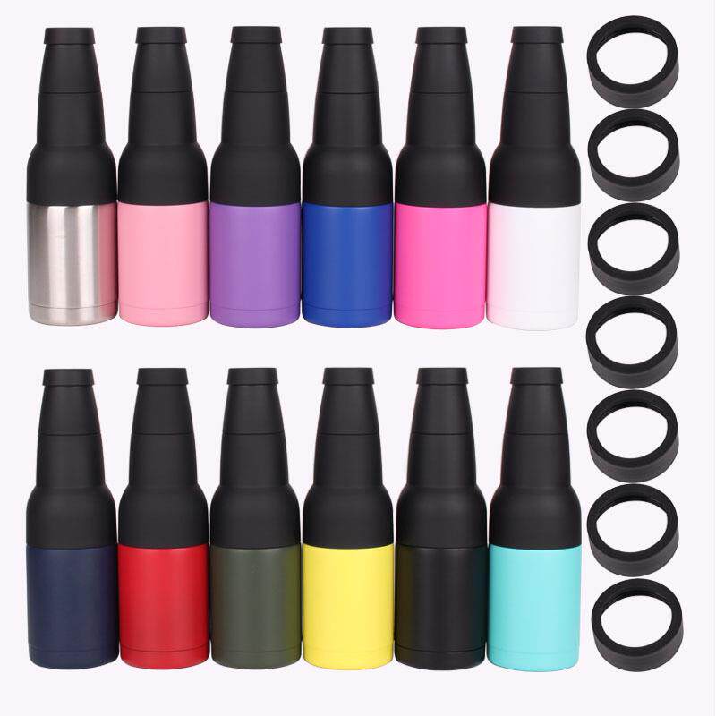 新款 3合1 不锈钢双层真空可乐罐啤酒瓶保温保冷罐冷却器带开瓶器