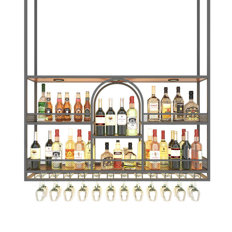 吧台酒架吊架悬挂式工业风铁艺酒柜置物架酒吧餐厅商用酒杯架倒挂