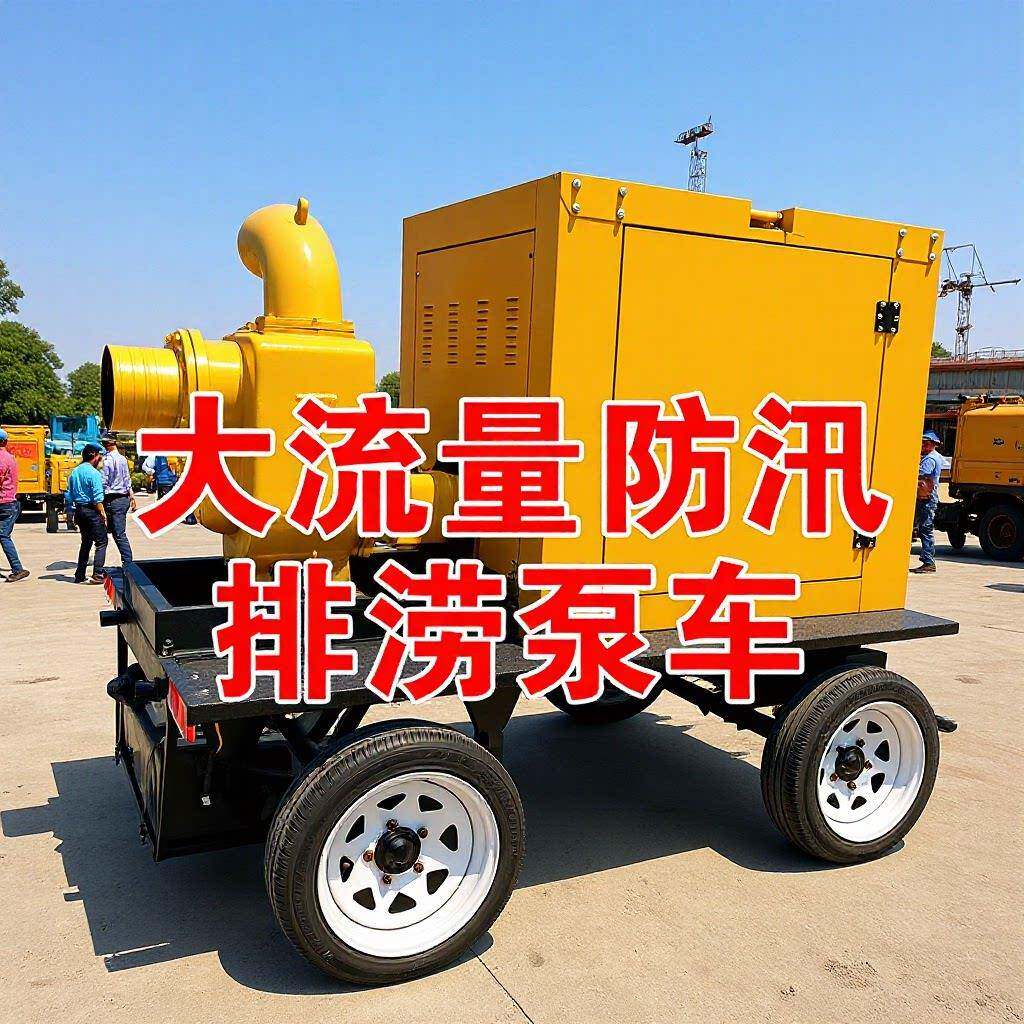 防汛泵车扬程柴油机自吸泵排涝移动拖车式防洪排水泵应急防汛