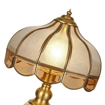 全铜美式欧式台灯 led卧室书房客厅酒店水晶焊锡台灯大气床头灯