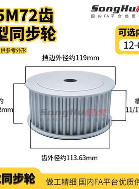 HTPA72S5M150 250-A-P-d53至d65孔现货S5M72齿同步轮同步带轮齿轮