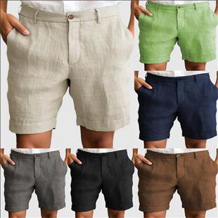 zipper linen outdoor shorts breathable Men