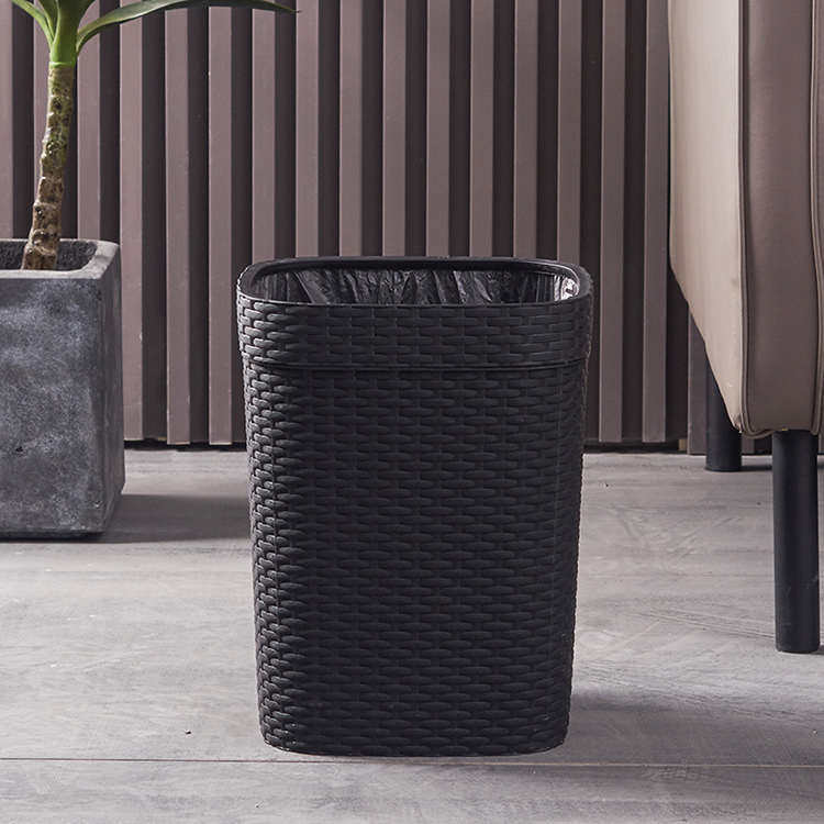 仿藤编垃圾桶家用高档轻奢大容量厕所卫生间客厅创意压圈厨房纸篓