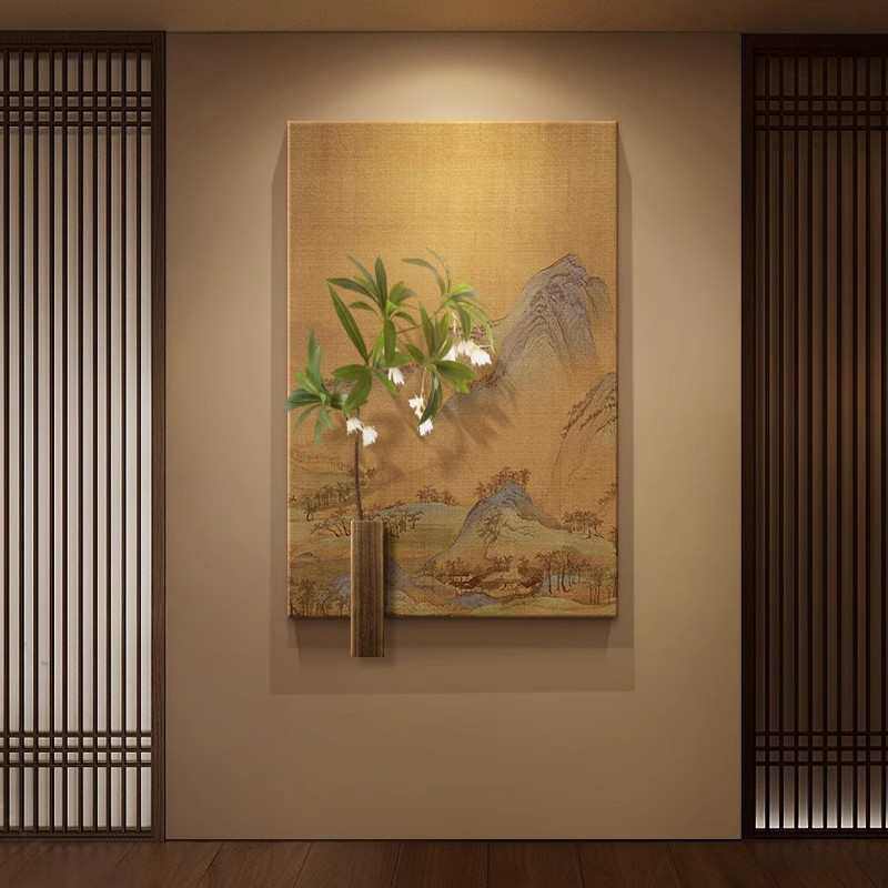 宋代美学玄关装饰画中式花鸟走廊尽头挂画高级感禅意客厅茶室壁画,家居饰品,现代装饰画,淘宝优惠券,粉丝福利购,淘宝优惠卷