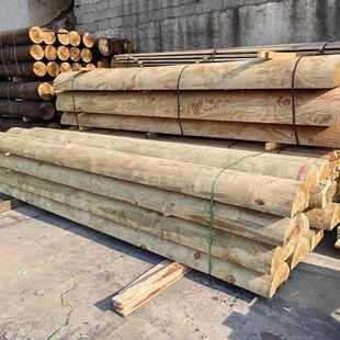 户外防木圆柱樟柱子松碳化古建装腐修房梁子原木柱立圆UGH木杉木