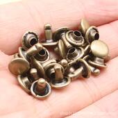 子母皮革柳钉 套装 10套双铆2钉扣金属古铜帽钉安面装 工具ERC盒装