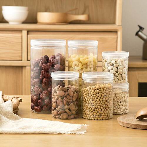 Plastic food grain sealed storage containers, kitchen miscel