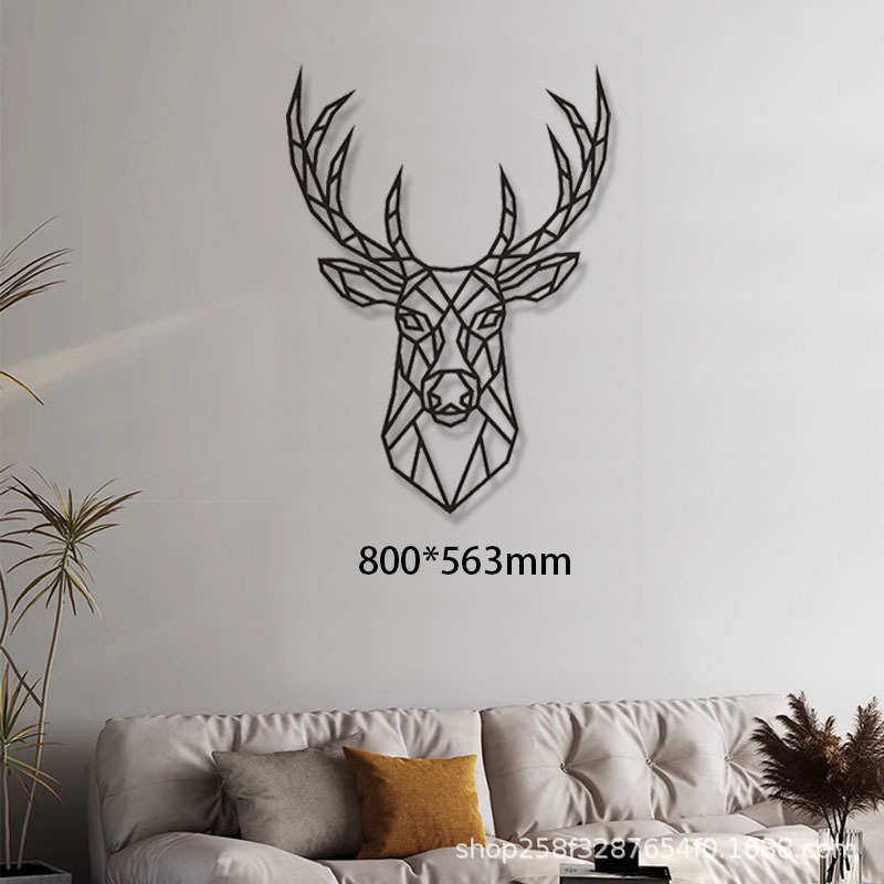 热销几何线条动物墙贴鹿头贴家居装饰金属铁艺工艺品,特色手工艺,其他特色工艺品,淘宝优惠券,粉丝福利购,淘宝优惠卷