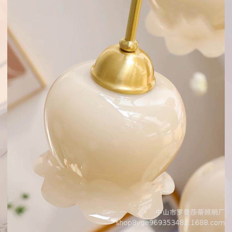 法式间复520古卧室吊灯约美式兰铁艺简现代奶油风铃衣帽客厅餐厅