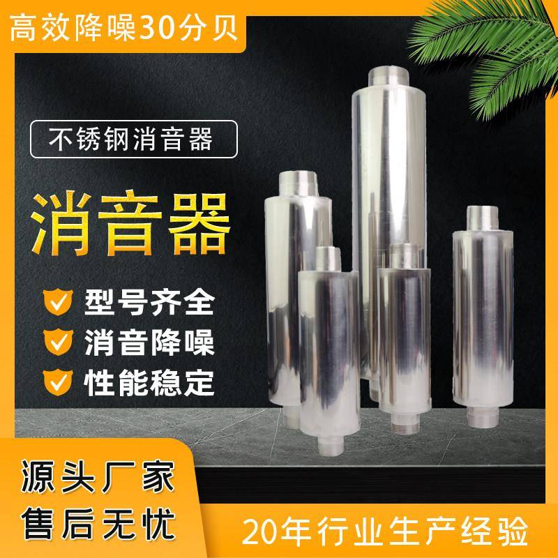 不锈钢消音器 鼓风机 高压通风机消音器 旋涡气泵消音器 气动消音