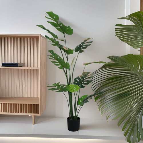仿真植物龟背竹假盆栽绿植龟背盆景客厅室内装饰摆件假树大型假树