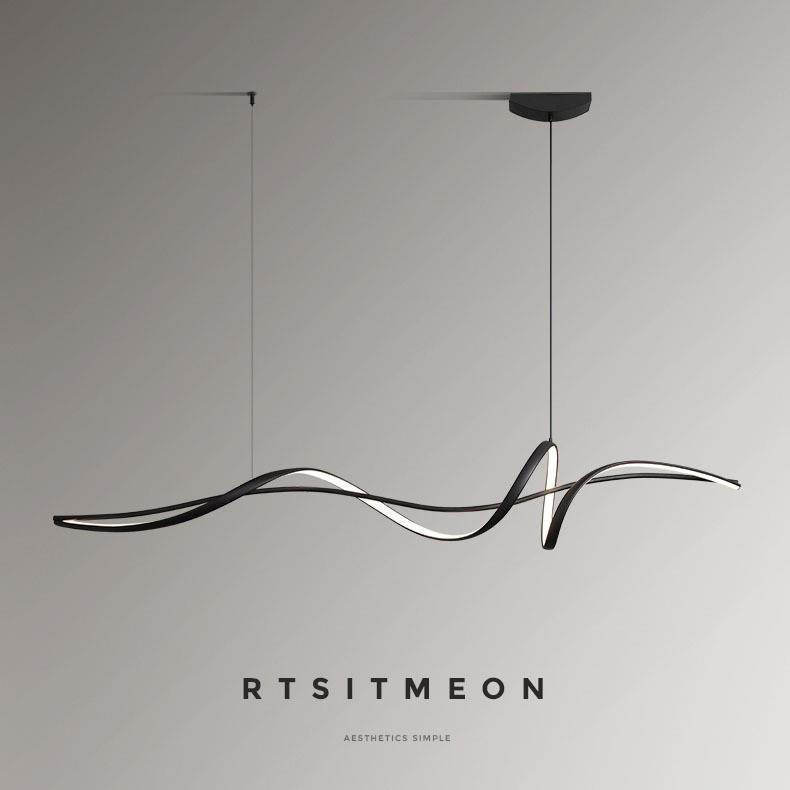 餐厅吊灯现代简约极简led餐桌灯1.6米创意设计师吧台灯长条饭厅灯