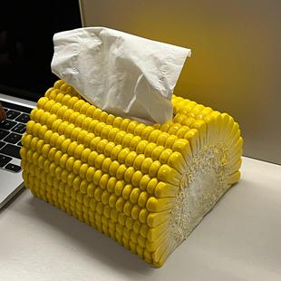 卫生纸盒家用厨房餐纸盒纸巾收纳盒 玉米纸巾盒苞谷抽纸盒造型个性