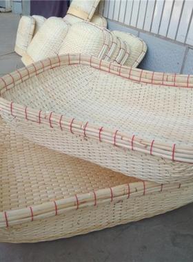 柳编收长方形大RFN小编号笸面箩筐藤编竹笸箩簸箕馒头条干果筐纳