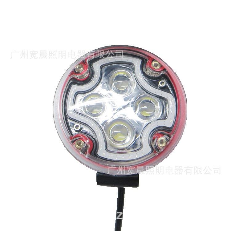 12W LED工作灯小太阳天使眼爆闪灯前杠中网雾灯适用牧马人A柱射灯