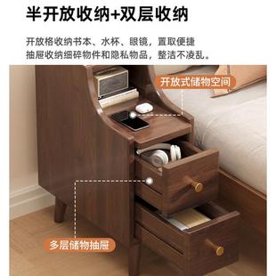 床头柜实BGS木小型极窄你缝床柜超窄边小户型卧室床头置迷物架夹