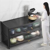 厨房置物架落地多层收纳碗柜多功能微波炉烤箱家用餐边储物柜代发